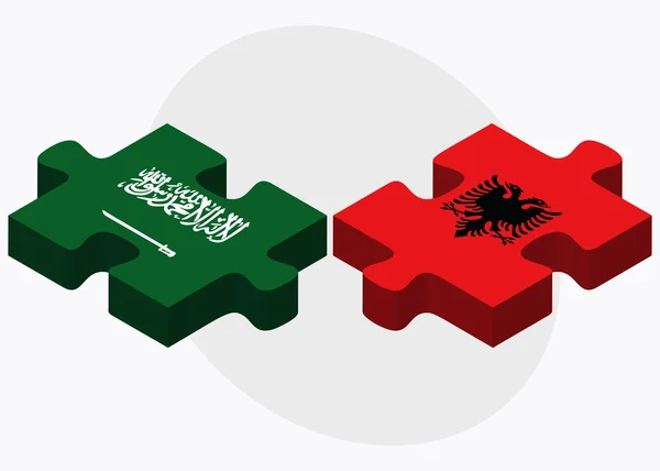 Saudiarabien och Albanien flaggor — Stock vektor