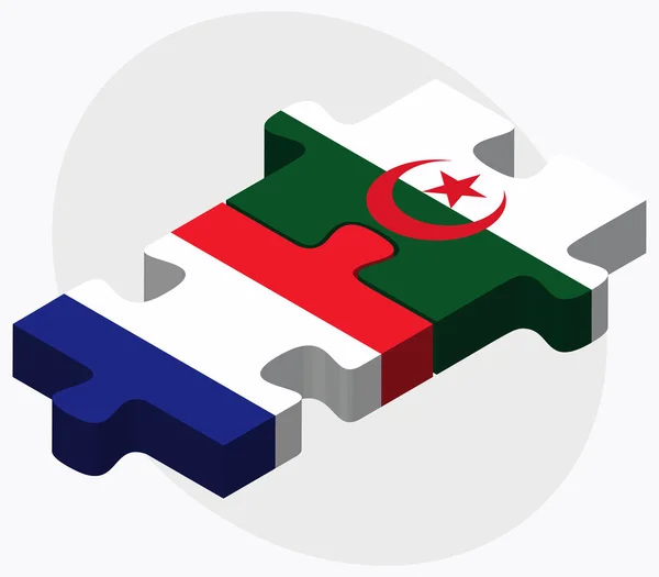 Fransa ve Cezayir bayrakları — Stok Vektör