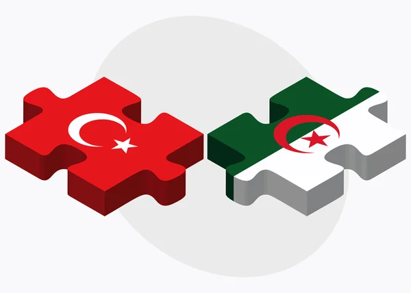 Turkije en Algerije vlaggen — Stockvector
