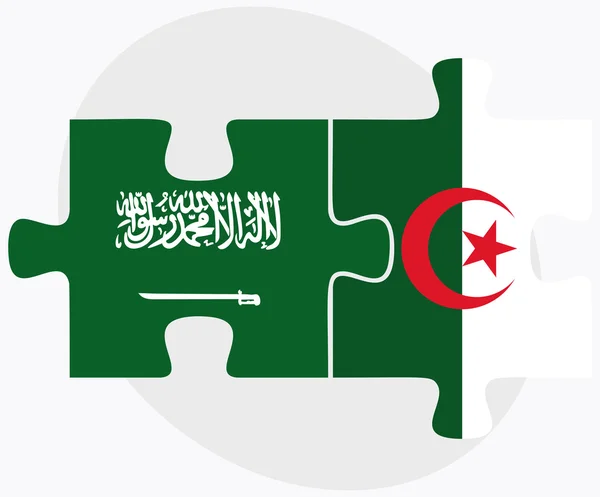 Suudi Arabistan ve Cezayir bayrakları — Stok Vektör