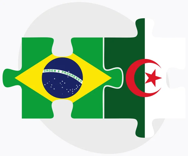 Brasile e Algeria Bandiere — Vettoriale Stock