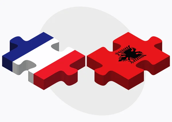 Флаги Франции и Албании — стоковый вектор