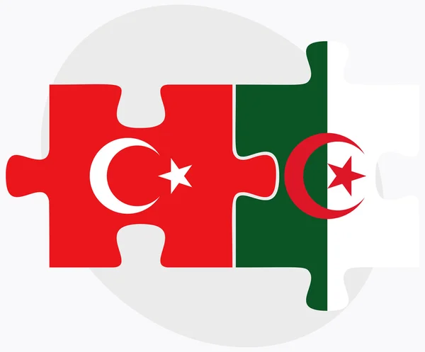 Turkije en Algerije vlaggen — Stockvector