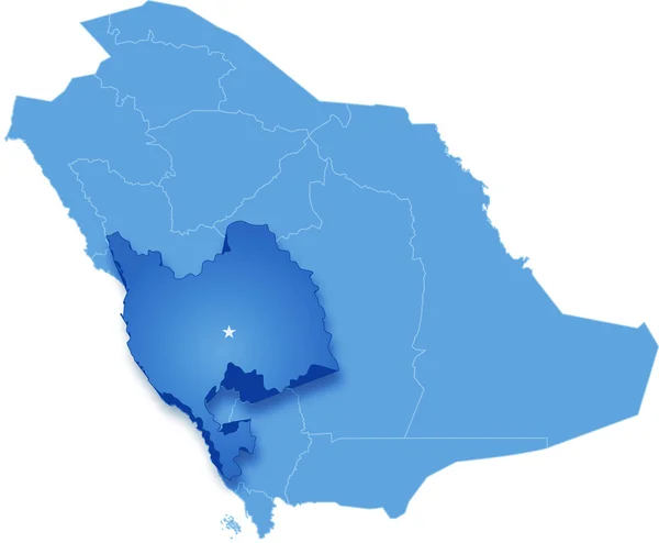 Map of Saudi Arabia, the region Makkah Stock Vector