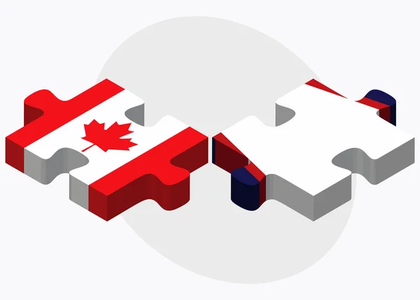 加拿大和美属萨摩亚旗帜 — 图库矢量图片