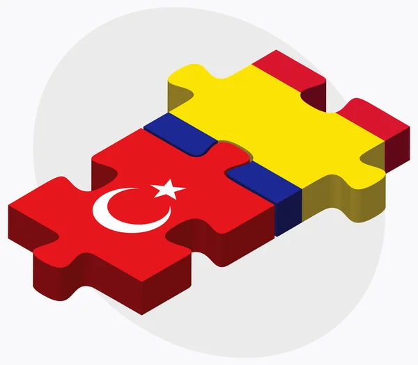 Turkiet och Andorra flaggor i pussel — Stock vektor