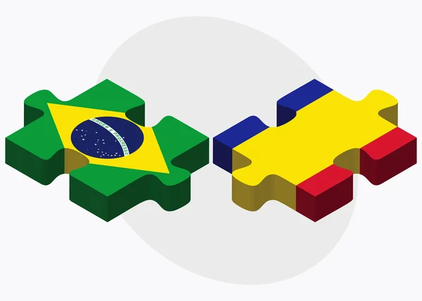 Brezilya ve Andorra bayrakları — Stok Vektör
