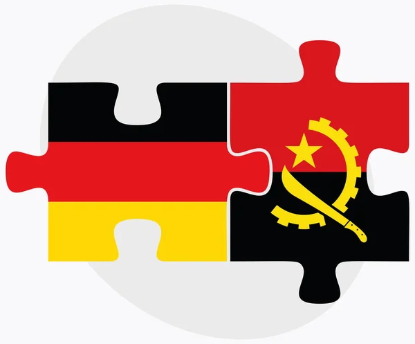 Německo a vlajky Angoly — Stockový vektor