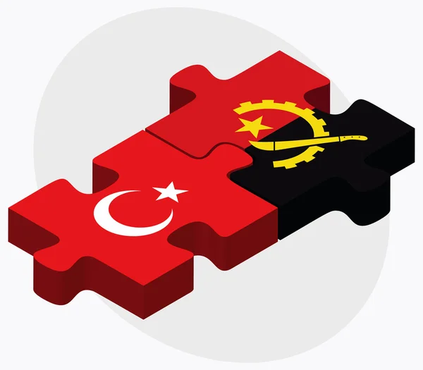 Bandiere Turchia e Angola — Vettoriale Stock