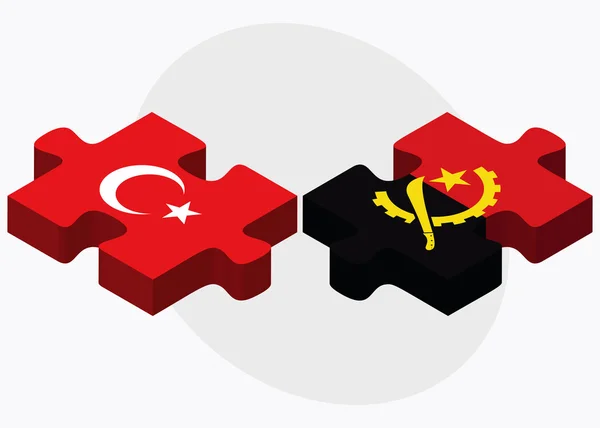 Türkei und Angola Flaggen — Stockvektor