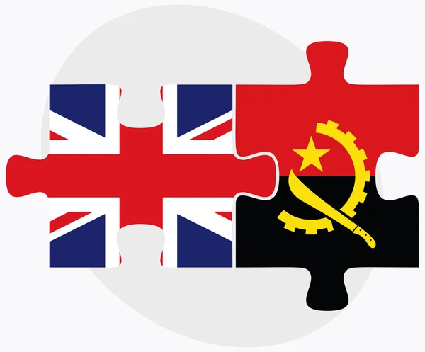 Velká Británie a vlajky Angoly — Stockový vektor