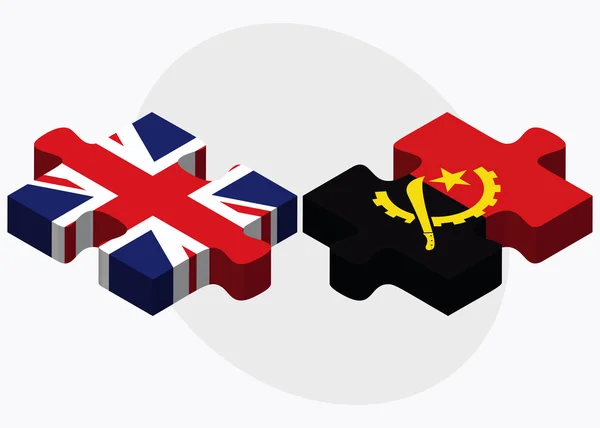 Velká Británie a vlajky Angoly — Stockový vektor