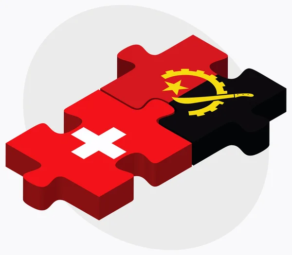 İsviçre ve Angola bayrakları — Stok Vektör