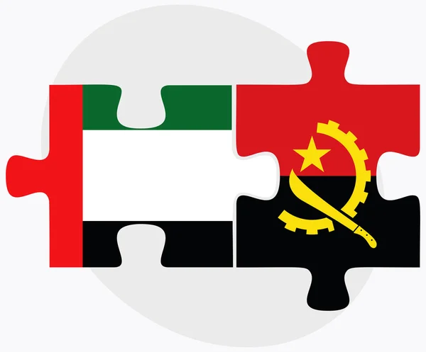 Émirats arabes unis et Angola Drapeaux — Image vectorielle