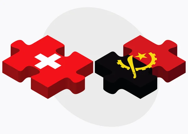 Drapeaux de Suisse et Angola — Image vectorielle