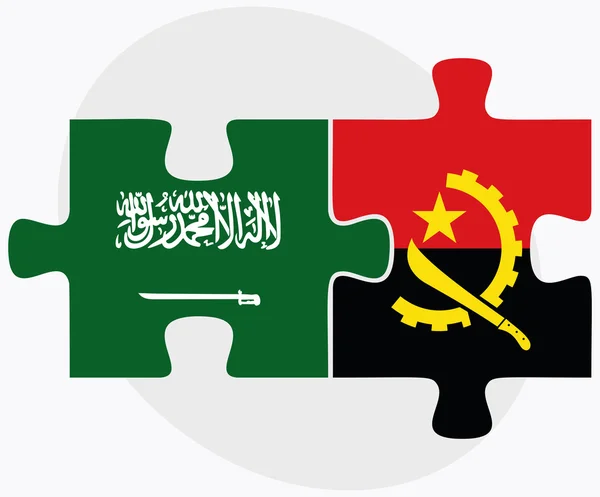 Saudiarabien och Angola flaggor — Stock vektor