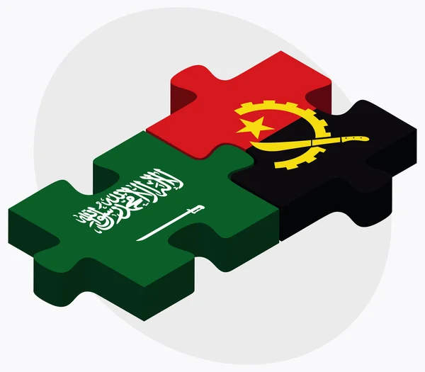 Saudi Arabia and Angola Flags — Stock Vector