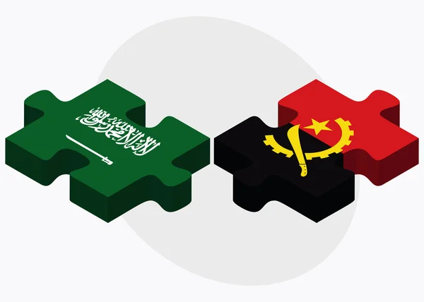 Saudiarabien och Angola flaggor — Stock vektor