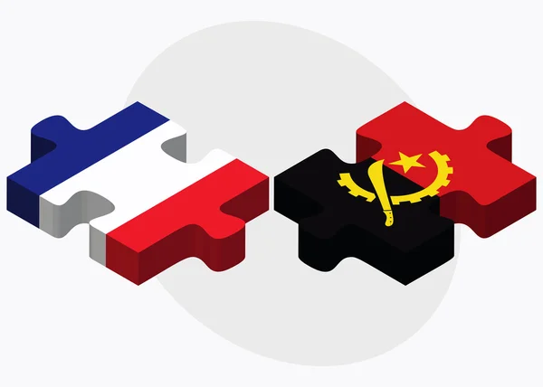 Francie a vlajky Angoly — Stockový vektor