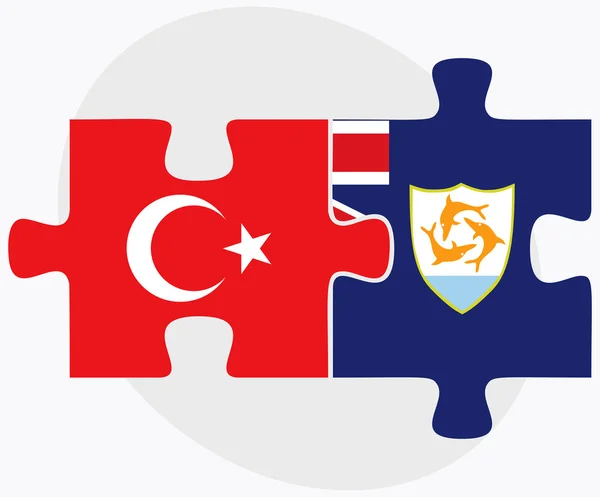 Флаги Турции и Ангильи — стоковый вектор