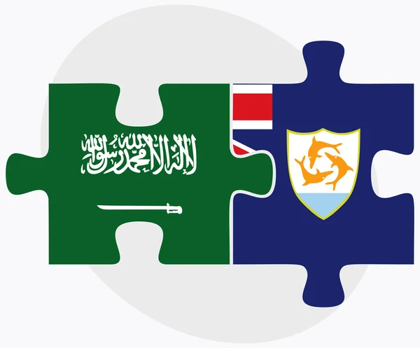 Arabie Saoudite et Anguilla Drapeaux — Image vectorielle