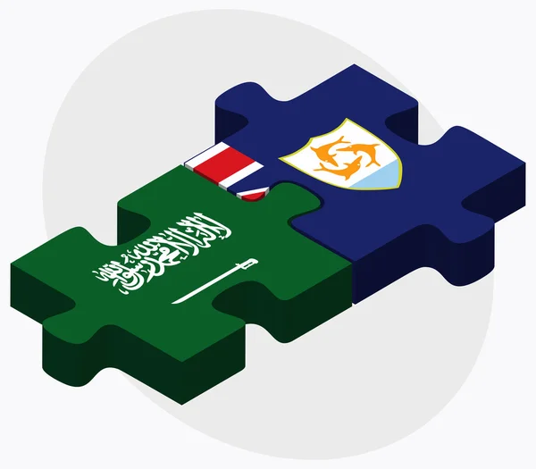 Suudi Arabistan ve Anguilla bayrakları — Stok Vektör