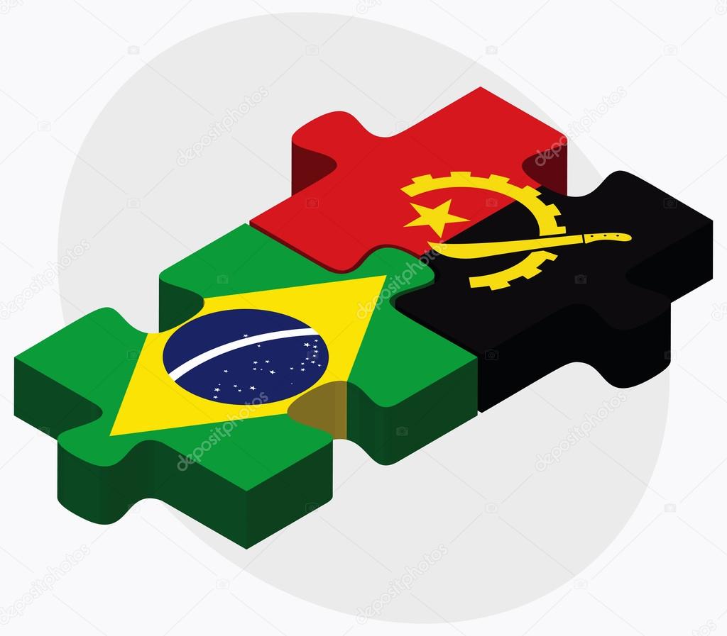 Brazil and Angola Flags