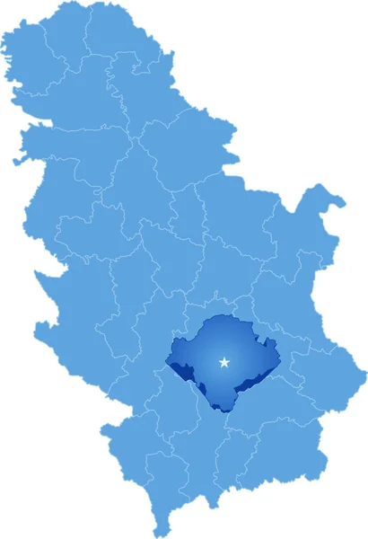 Kaart van Servië, Subdivisie Torre Sant'Angelo District — Stockvector