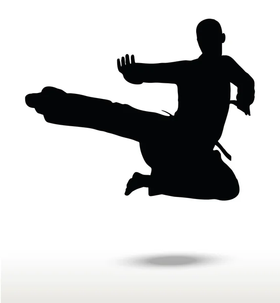 Sylwetka Karate — Wektor stockowy