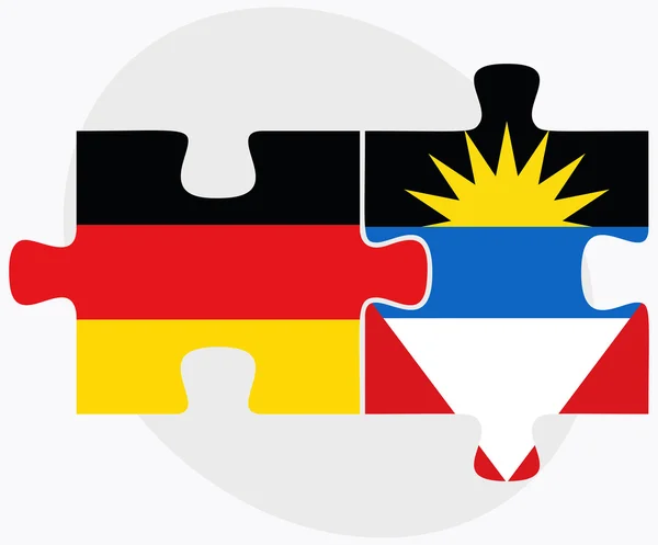 Německo a vlajky Antigua a Barbuda — Stockový vektor