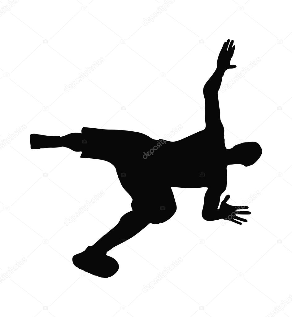 man silhouette in falling pose