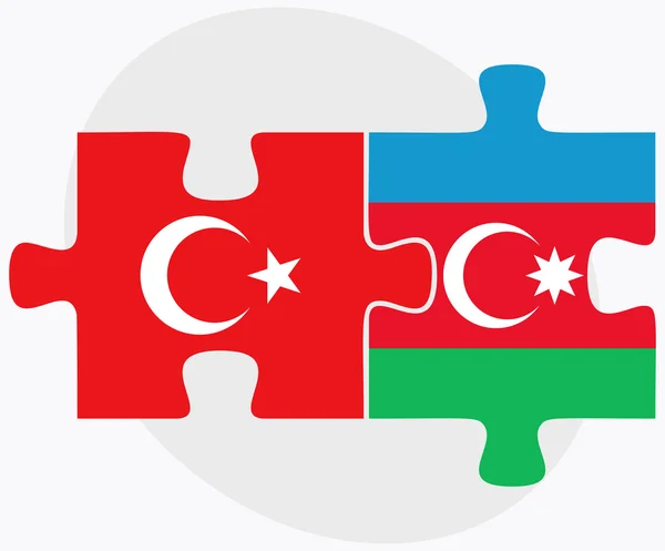 Tyrkiet og Aserbajdsjans flag – Stock-vektor