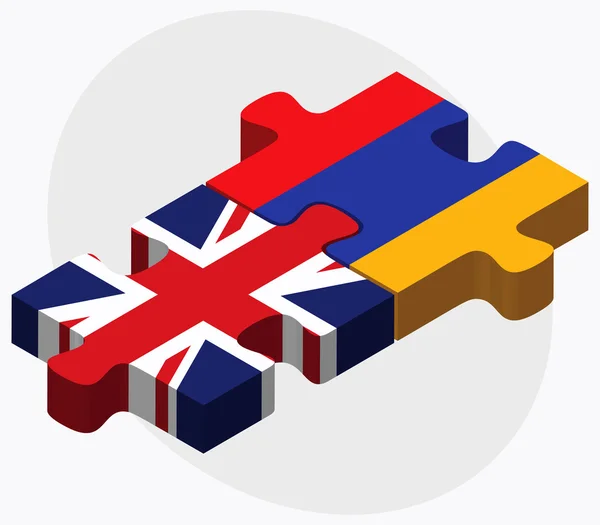 United Kingdom and Armenia Flags — Stock Vector