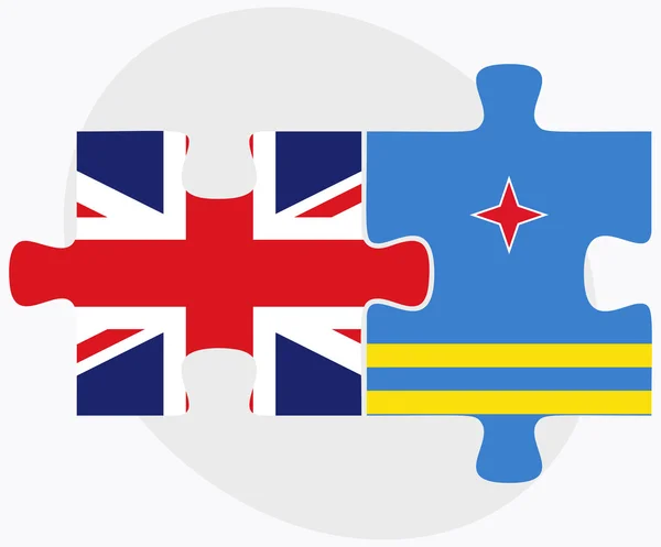 Velká Británie a Aruba příznaky — Stockový vektor
