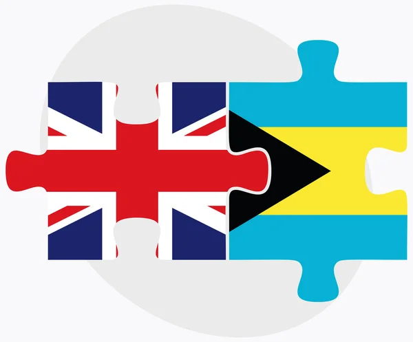 Banderas de Reino Unido y Bahamas — Vector de stock