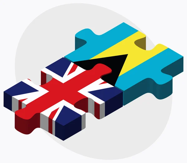 Banderas de Reino Unido y Bahamas — Archivo Imágenes Vectoriales