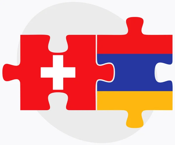 Switzerland and Armenia Flags — Stock Vector