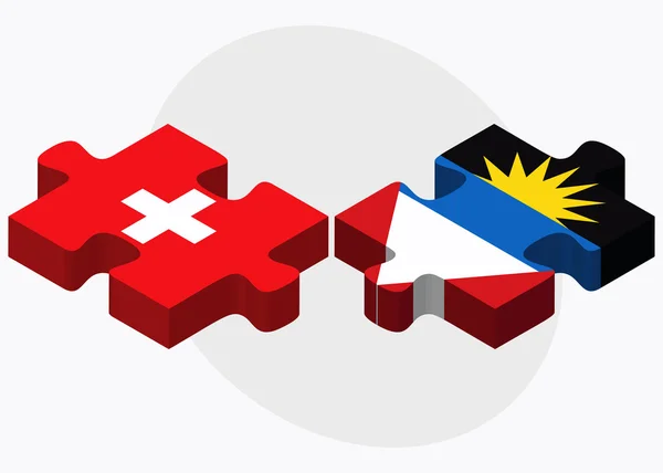 Schweiz och Antigua och Barbuda flaggor — Stock vektor