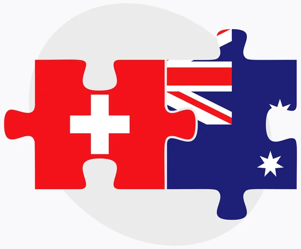 Zwitserland en Australië vlaggen — Stockvector