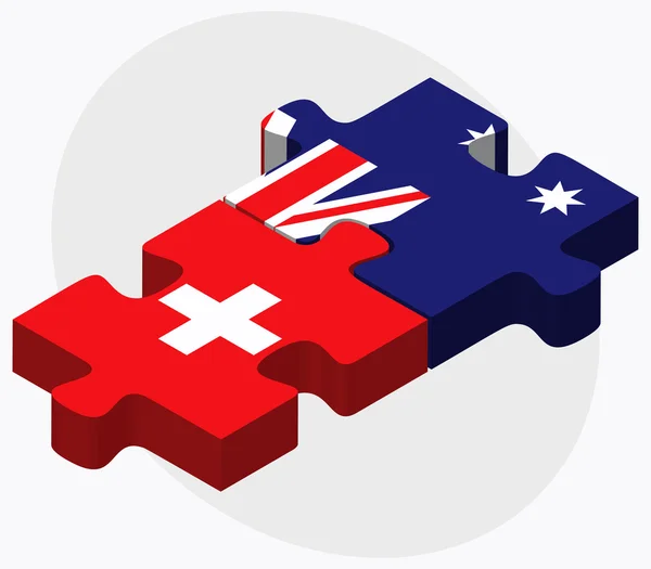 Zwitserland en Australië vlaggen — Stockvector
