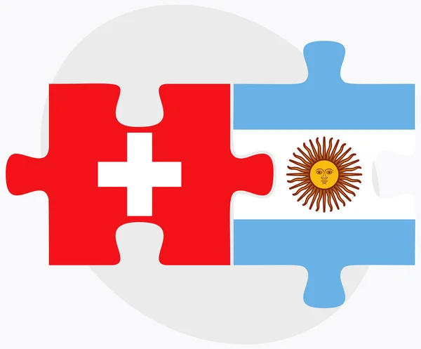 Banderas de Suiza y Argentina — Vector de stock