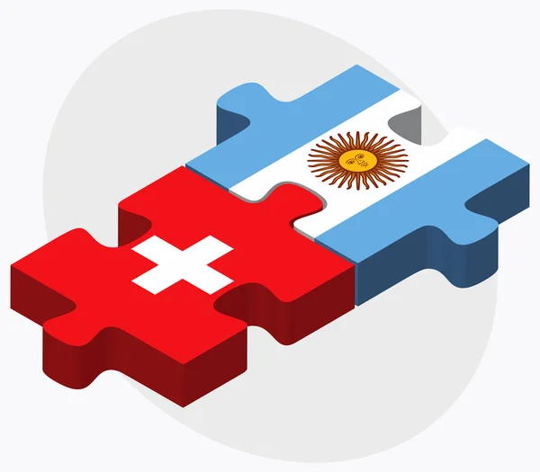 Bandeiras da Suíça e da Argentina — Vetor de Stock