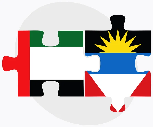 Förenade Arabemiraten och Antigua och Barbuda flaggor — Stock vektor
