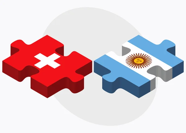 Zwitserland en Argentinië vlaggen — Stockvector