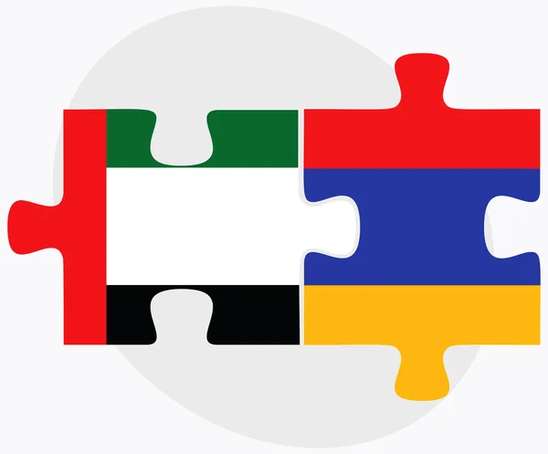Verenigde Arabische Emiraten en Armenië vlaggen — Stockvector