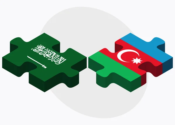 Suudi Arabistan ve Azerbaycan bayrakları — Stok Vektör