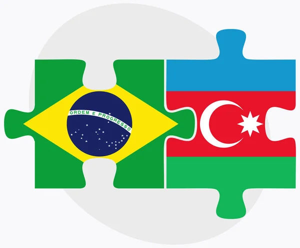 Drapeaux du Brésil et d'Azerbaïdjan — Image vectorielle