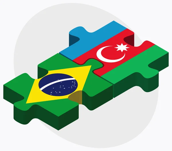 Banderas de Brasil y Azerbaiyán — Vector de stock