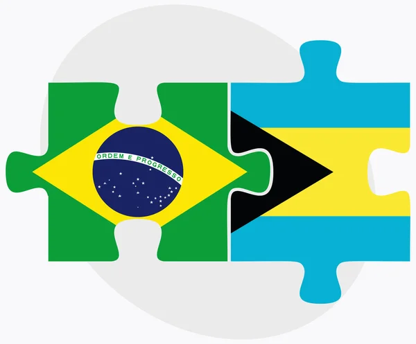 Brazilië en Bahamas vlaggen — Stockvector