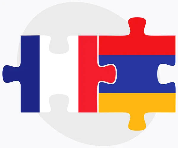 法国和亚美尼亚旗帜 — 图库矢量图片